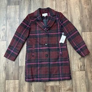 Liz Claiborne Coat Peacoat Women’s Size M Burgundy Black (pinkish)